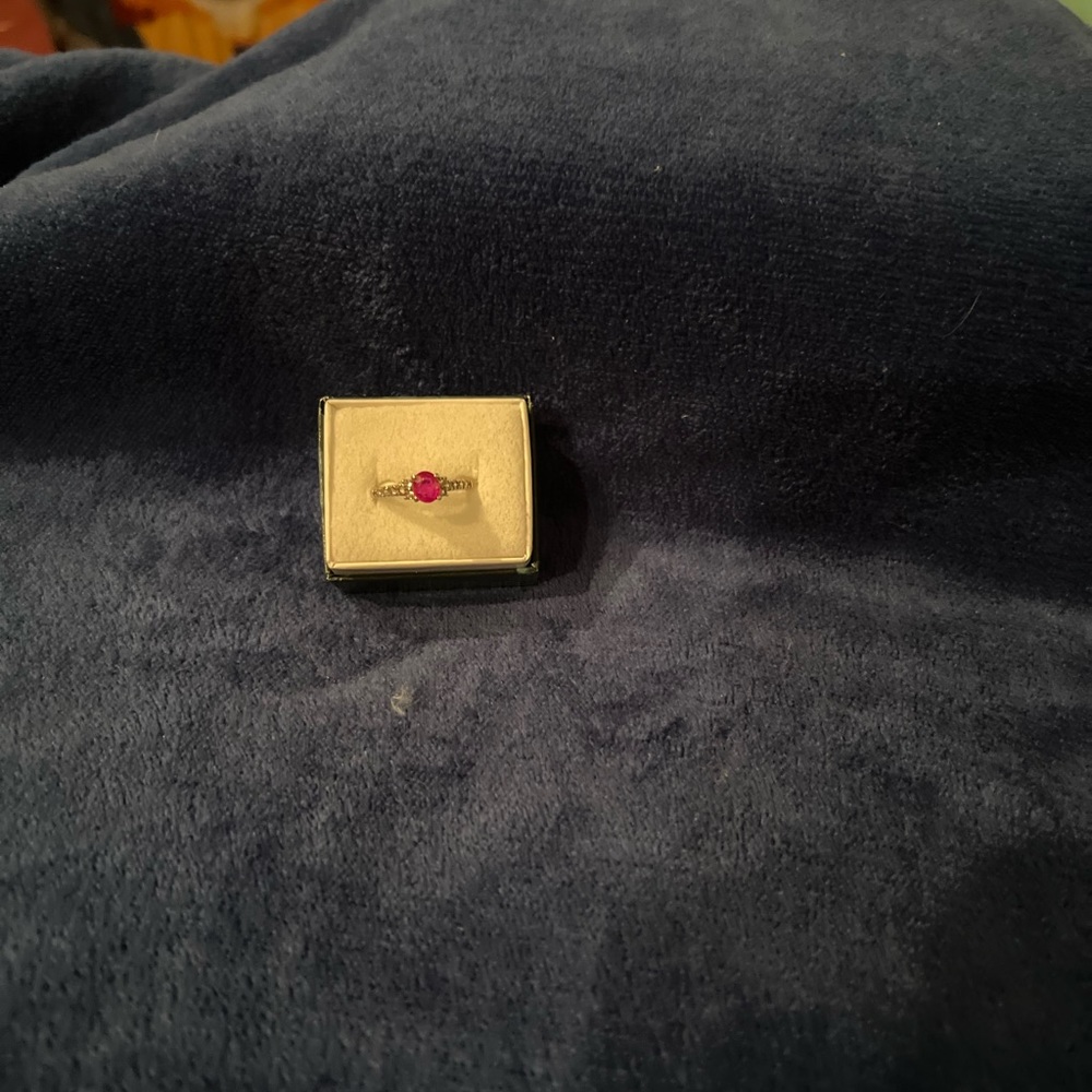 Real Ruby Ring In Real Silver Size 7 - image 3